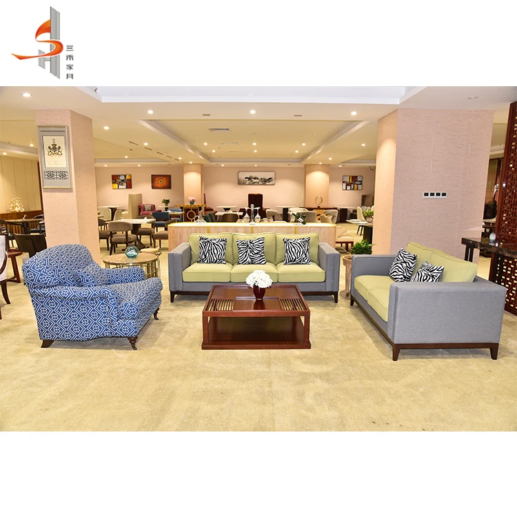 Foshan factory supply hotel turkey design luxury hemp fabric sofa