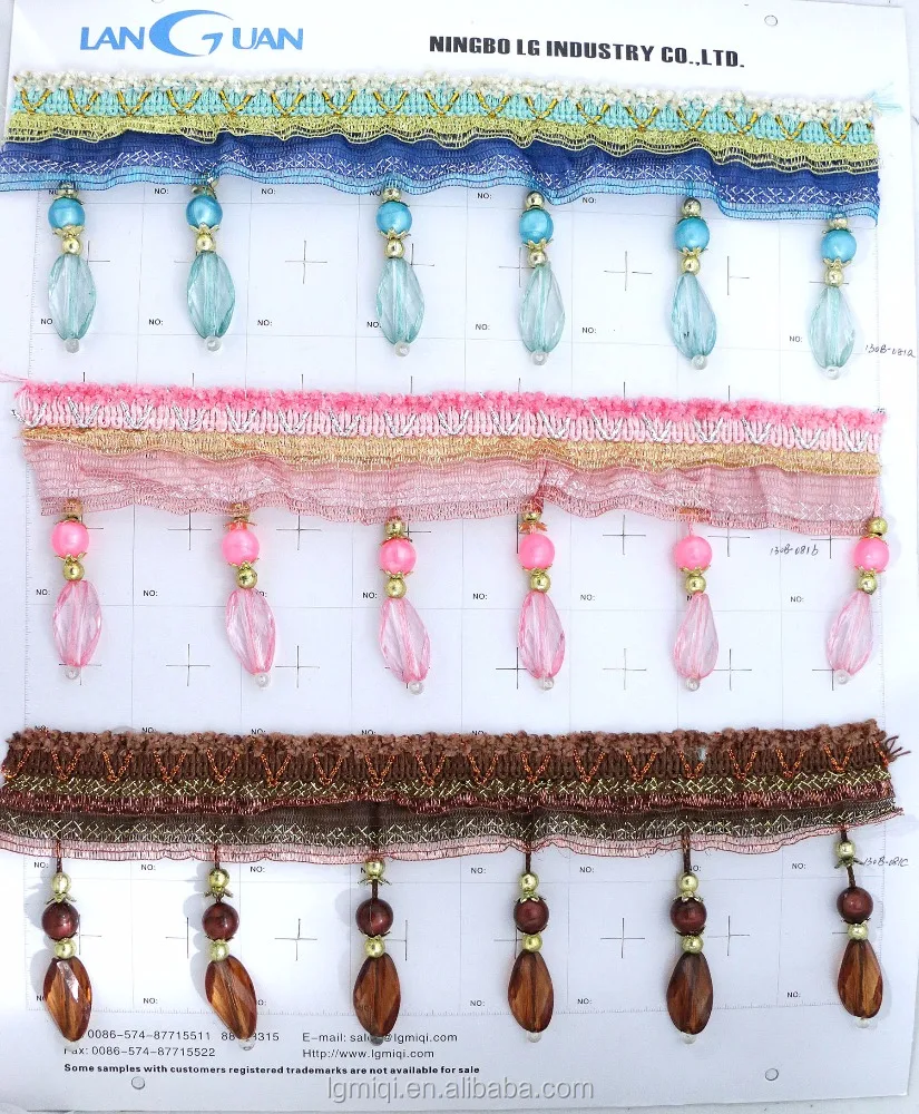 China supplier Beauty curtain tassel beaded fringes and trims