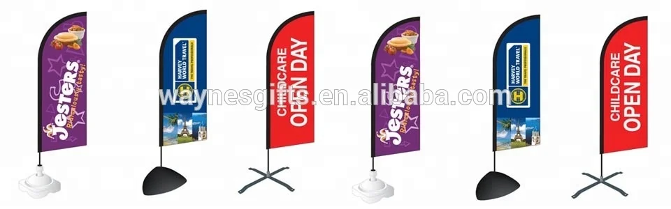 Custom Tall Swooper Sign Advertising Flags Outdoor Beach Flag with Pole & Spike