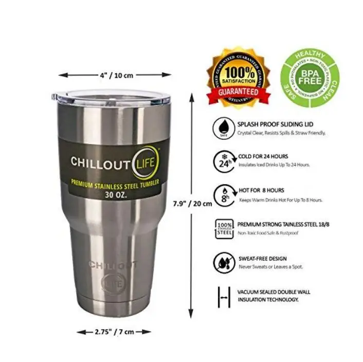 Стакан из нержавеющей стали объемом 30 унций, стакан из нержавеющей стали 18/8 для пищевых продуктов с изоляцией для воды и кофе,
