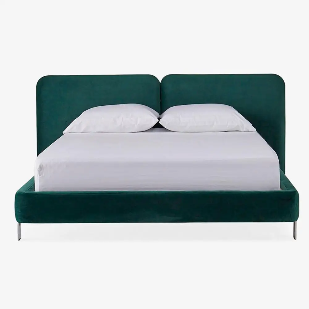 Modern luxury fabric double bed design furniture  queen size bed frame