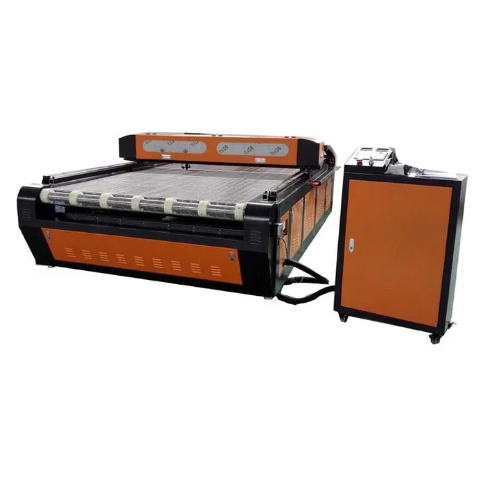 Auto feeding co2 laser rexine leather cutting press machine