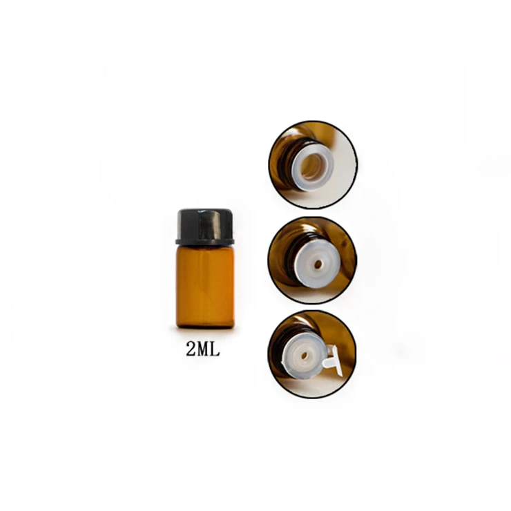 1ml 2ml 3ml 5ml Glass Vial Bottles Amber Color with Black Cap and Three Kinds of Tips Gasket for Samples Filling Use