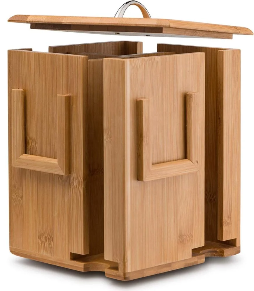 
4 Compartment Wooden Teabag Holder Made of 100% Organic Bamboo 