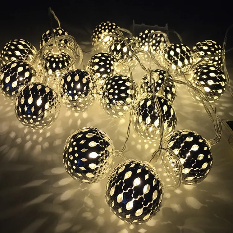 Battery Operated Led Light White color Silver Disco Ball Light For Holiday Party Wedding Decoration Led Ball Light