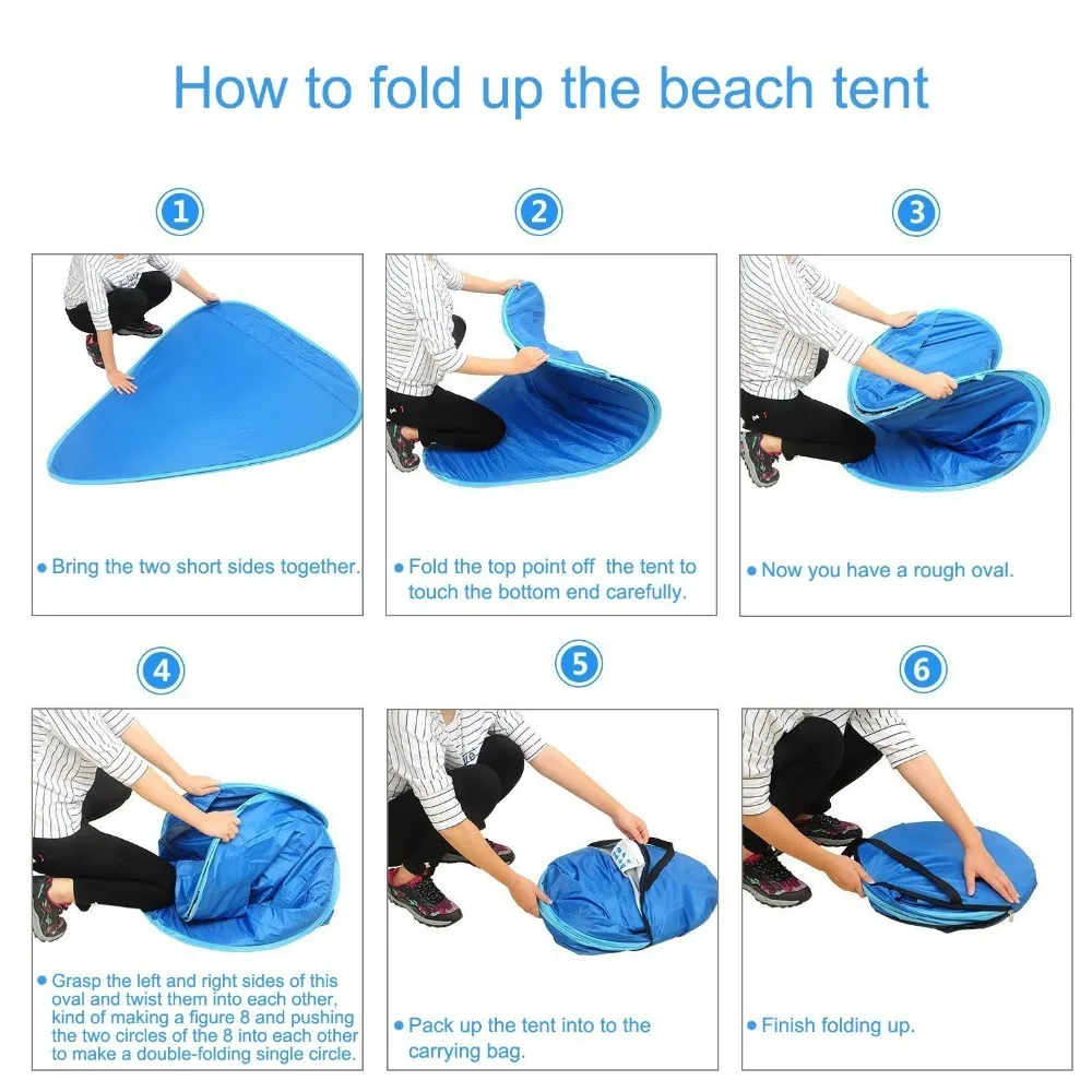 Oversized Lightweight Portable Family Anti UV popup beach tent