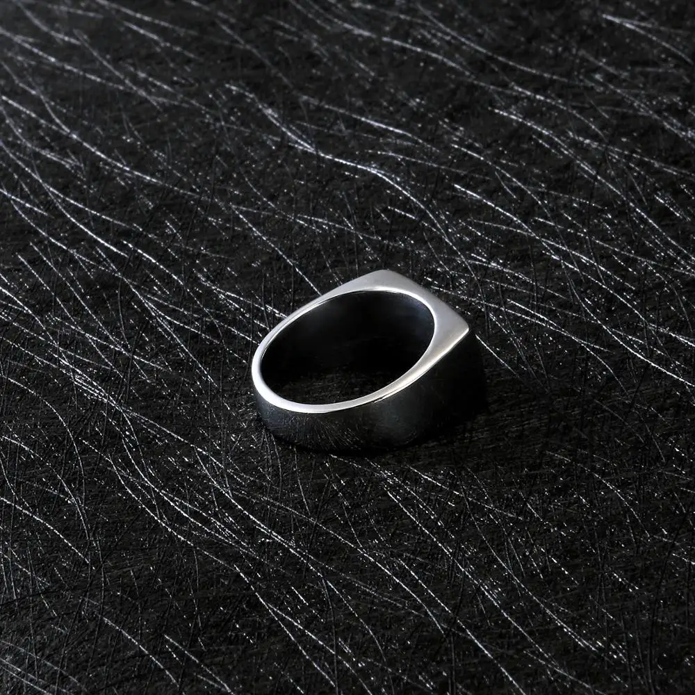 
Best Selling Stainless Steel Engraved Black Plated Ring Casting Jewelry for Man 