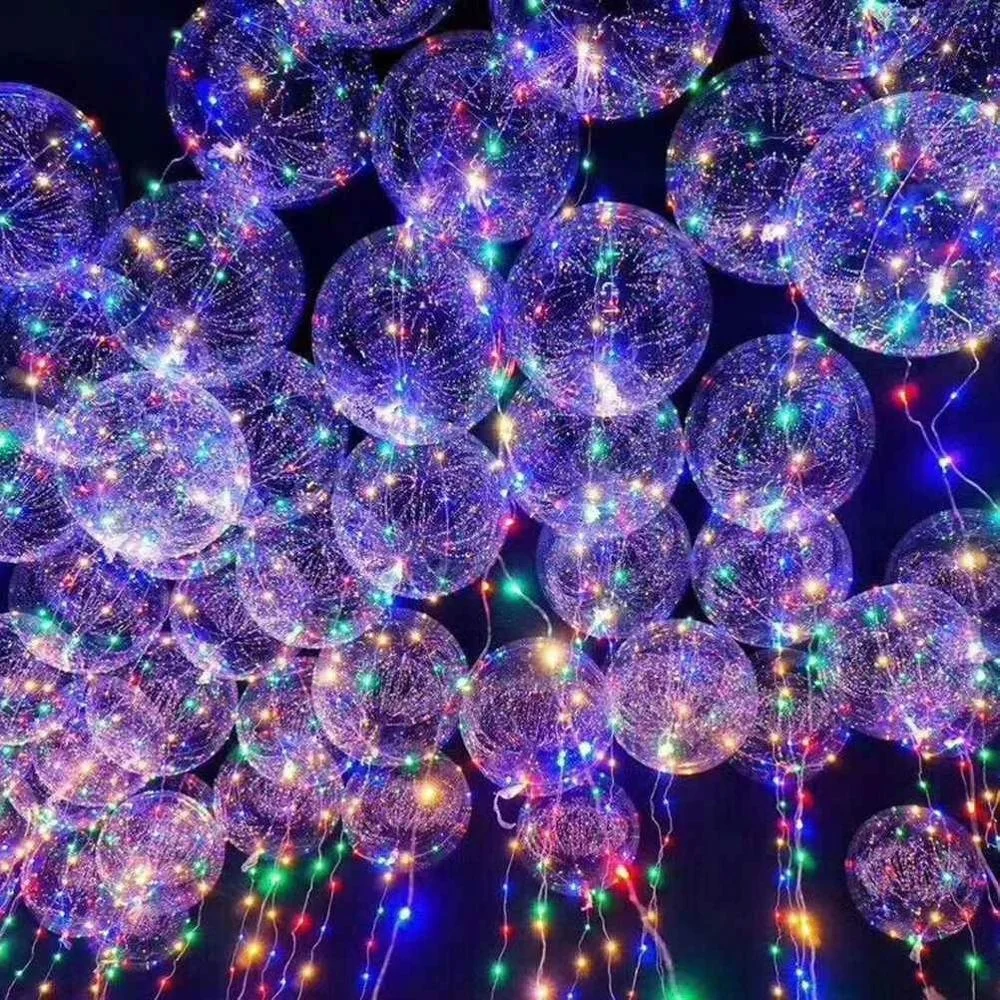 Factory Price Christmas Party bobo Bubble led balloon party decoration light wholesale stick light led balloons