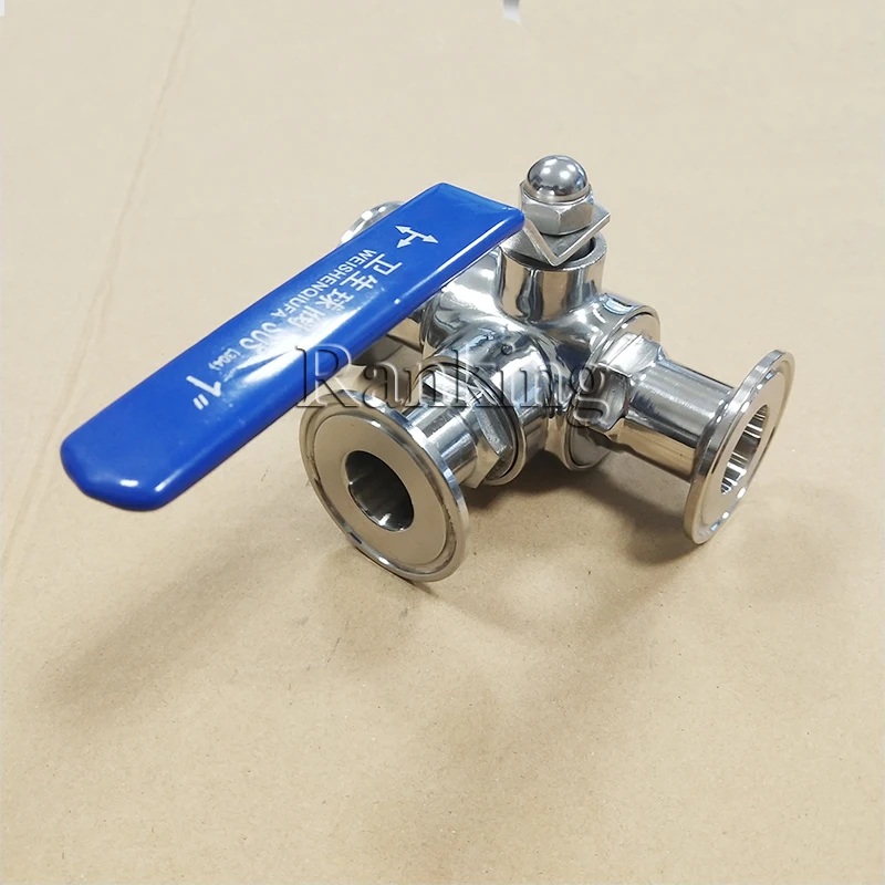 high quality 1 inch stainless steel 304 sanitary three way quick clamp ball valve