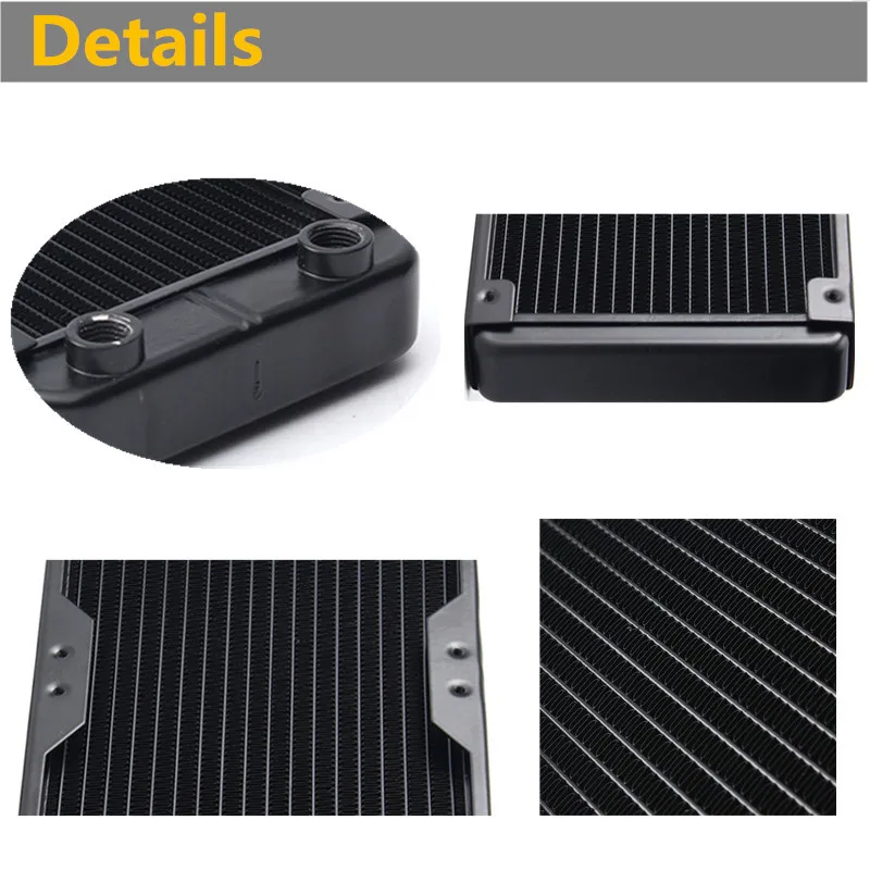 Computer Radiator Water Cooling Radiator 240 MM Aluminum Water Cooler 18 Tubes Heat Exchanger CPU Heat Sink For Laptop Desktop