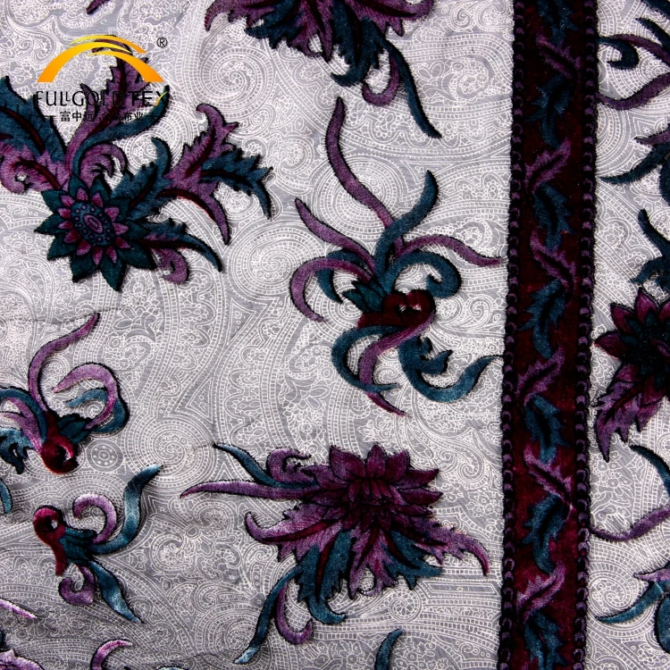 
Luxury elegant Chinese manufacturer floral printed burnout velvet italian silk viscose blend clothes fabric 