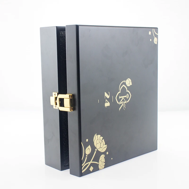 Luxury Custom Black MDF Timber Wooden Handmade Perfume Tea Candle Packaging Varnishing Gift Box