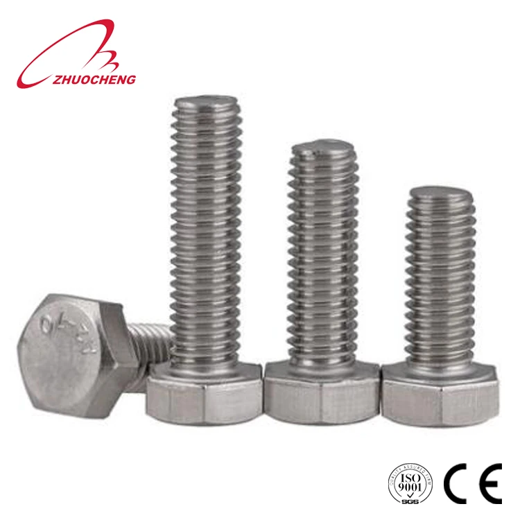 DIN933 SUS304 SUS316 full thread hex screw hex head bolt