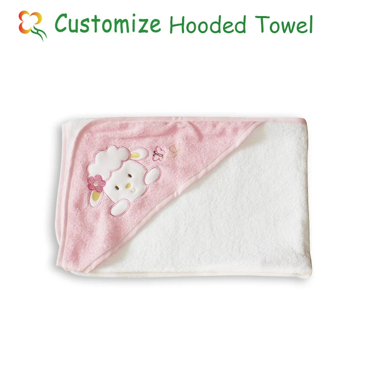 Newborn gift poncho towel with wrap custom pattern embroidery 100% Cotton soft Baby Hooded Bath Towel