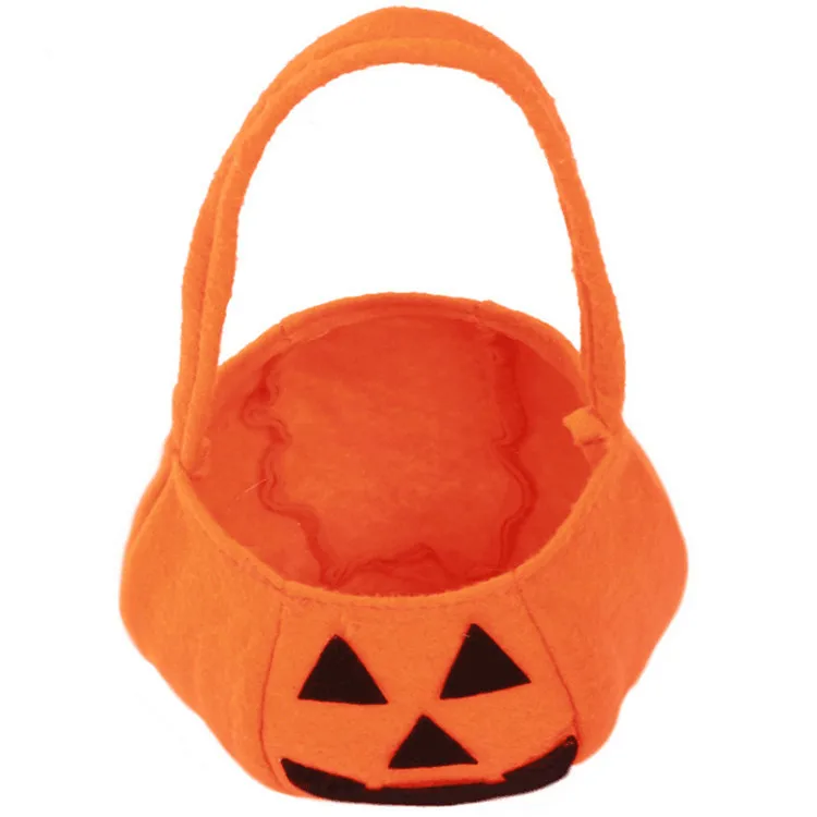 
cute non woven fabric pumpkin tote bag halloween candy bag 