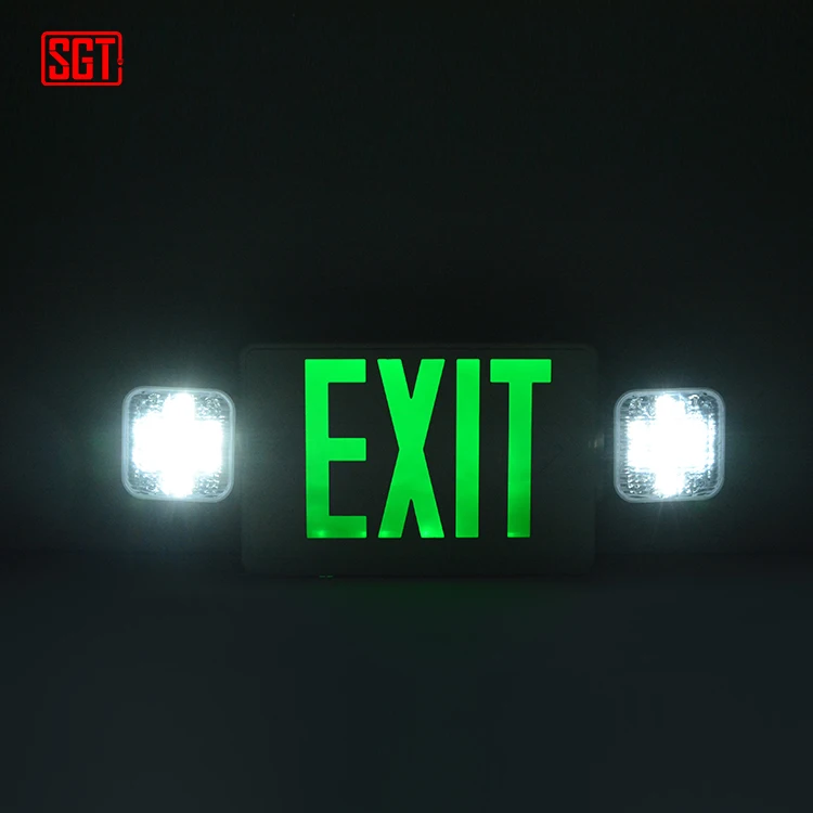 UL listed battery backup led exit sign with emergency light