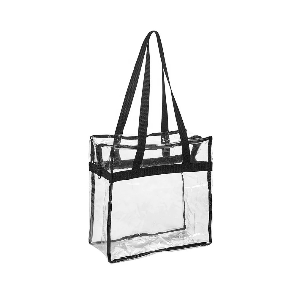 Wholesale Women Waterproof Security Shoulder Clear Tote bag Transparent PVC Beach Bag