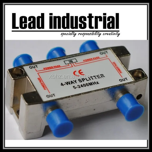 4 WAY 5-2400MHz Nickel plated Standard Size Satellite TV Splitter