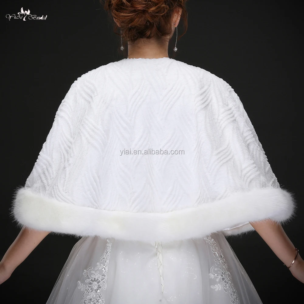 
LZP219 No collar Pinstripe With Button Mink Jacket White Fur Bolero Winter Wedding Coat 