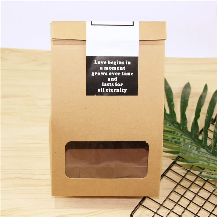 Custom kraft food box snack gift box with clear window for candy packaging