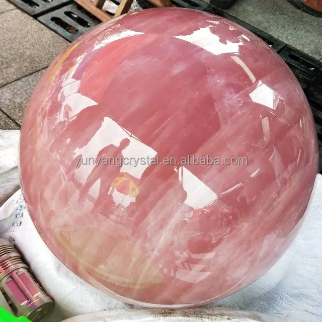 natural large size rock polished star flash rose quartz crystal sphere/ball