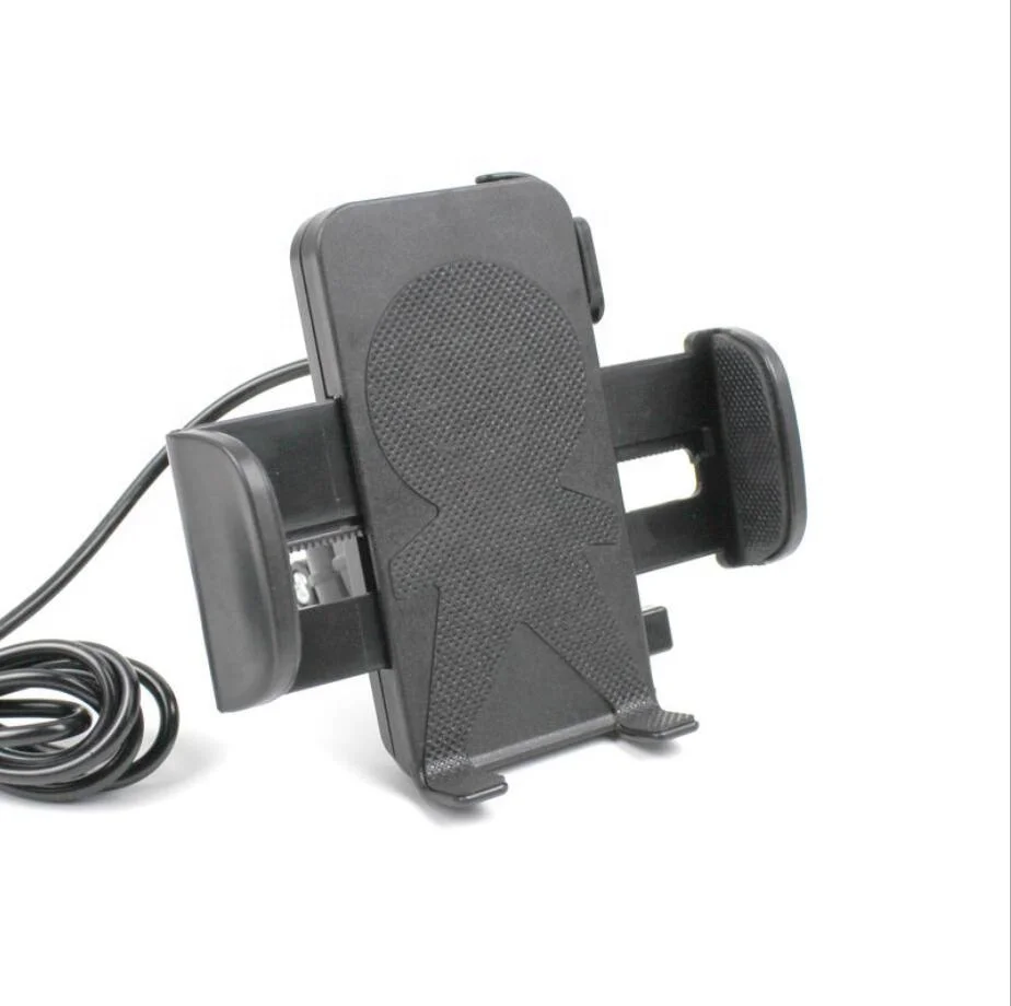 Universal Motorcycle Scooter Electric Bike Handlebar Water-proof Input 6V~46V USB 2A Charging Mount Phone Holder for Cell Phone