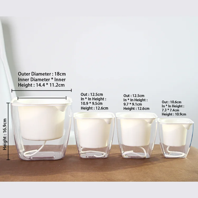 self watering flower pot indoor decorate garden plastic flower pot