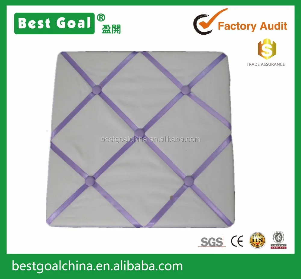 
White French memo board with purple ribbon bulletin board wood photo display boards 
