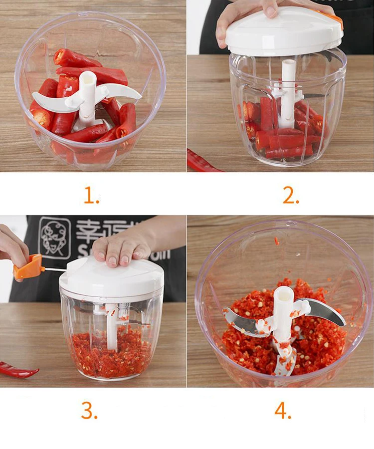 Manual Food Chopper Hand Pulled Vegetable Cutter Mincer Slicer for Onion Garlic Lettuce Tomato