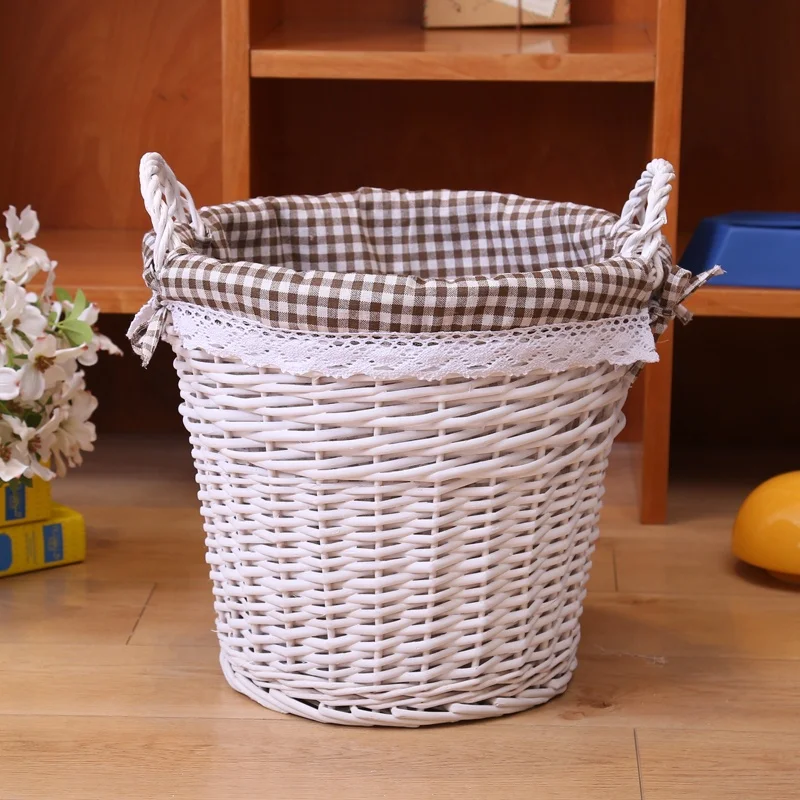 
Customized Cheap Round Wicker Willow Laundry Dirty Clothes Basket With two ears and lining 
