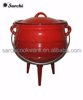 Южноафриканский горшок с тремя ножками и эмалевым покрытием из чугуна