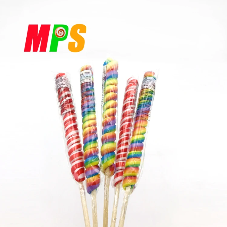Festive Rainbow Shape Twist Stick Lollipop Candy