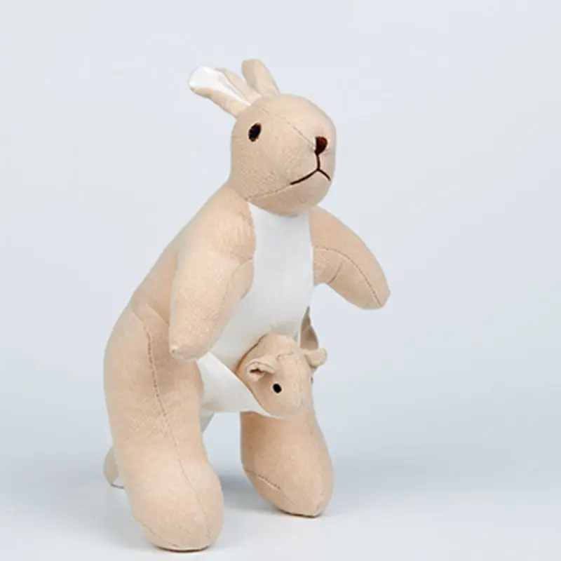 Soft organic interlock velour kangaroo brown teddy children plush toys