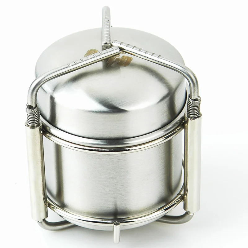 
Outdoor hiking survival portable mini pocket folding stainless steel alcohol burner 