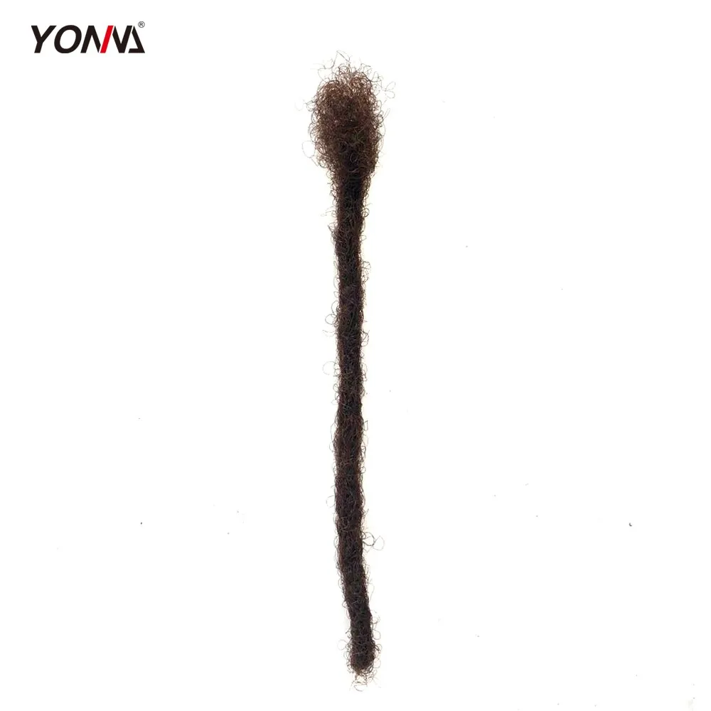 Yotchoi 100% Human Hair Wholesale Full Handmade  Dreadlock Extensions Natural Color #1B (Width 0.4cm)
