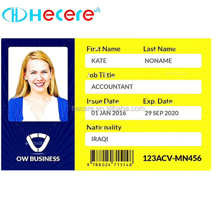 Printed nfc business card