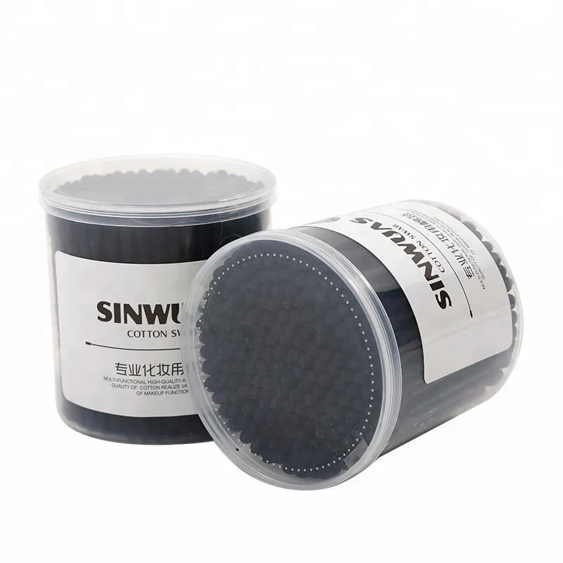 
Reliable sealing OEM design flexible cotton tips double - end black cosmetic cotton swab 