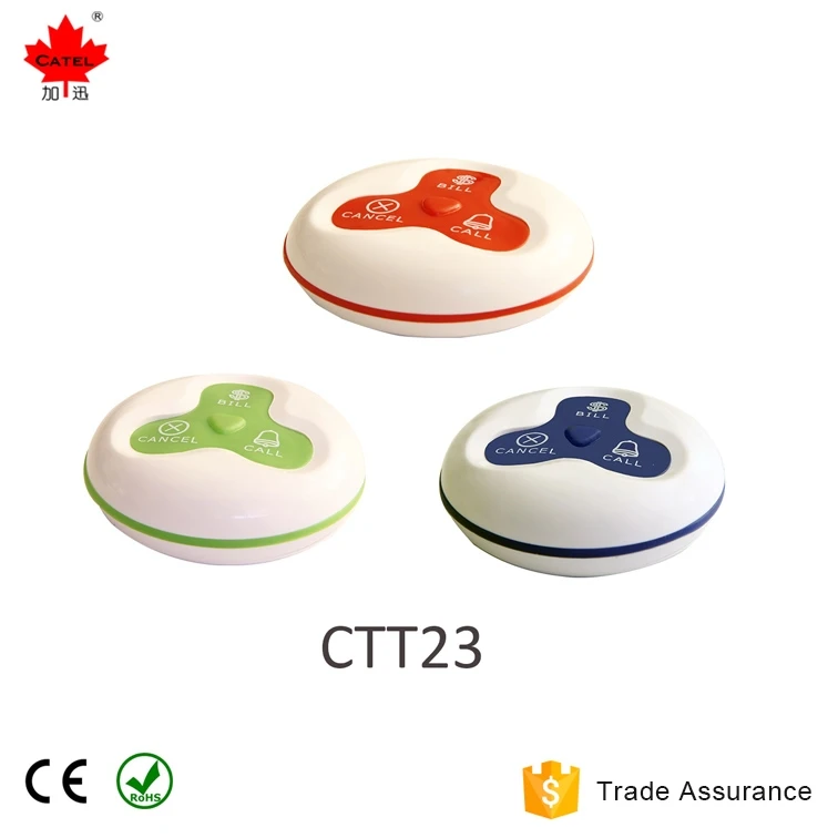 Катель CTT23 Водонепроницаемый 3 цвета беспроводной системы вызова/гостиничные и ресторанные официант зуммер в продаже