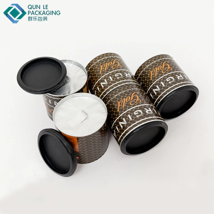 Cylinder Composite Can Tobacco Leaves Packaging Tobacco Packaging with Recessed Tear-Tab Alu Membrane