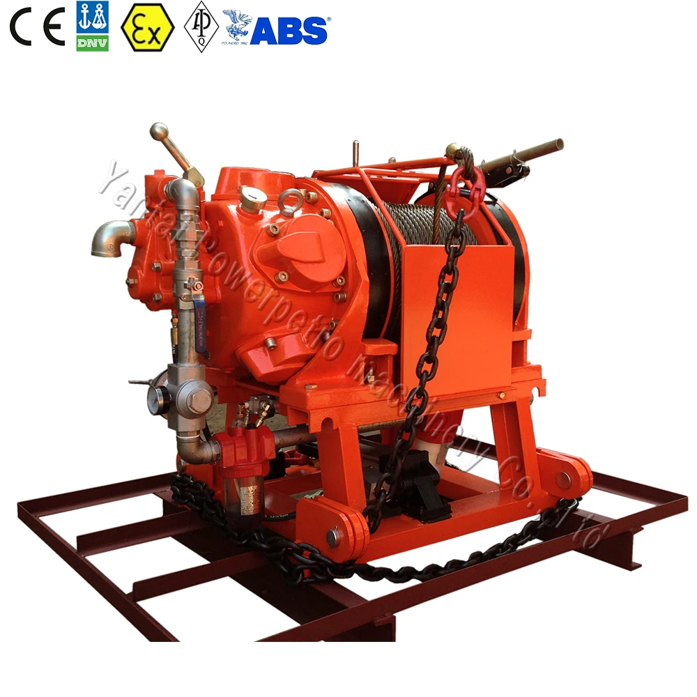 Remote Controlled 5 ton Air Driven Winch Cable Pulling Air Winch for Underground Mines