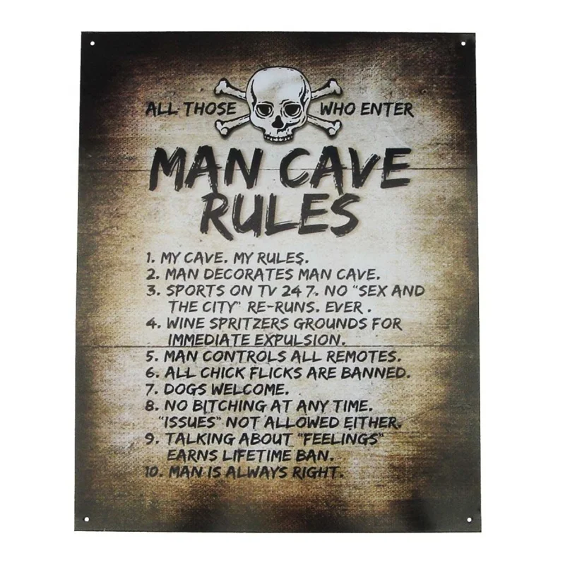 Personalized man cave wall decoration custom made metal plaques retro tin signs