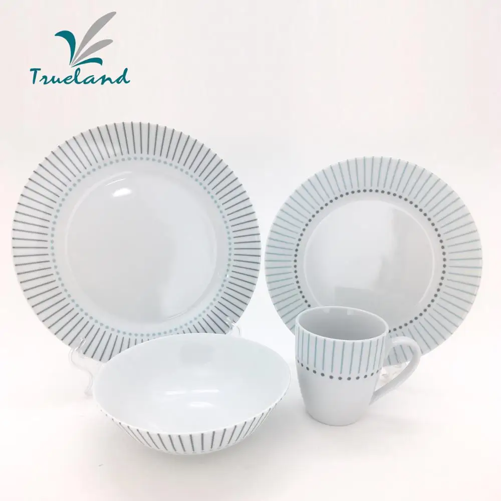 
20pcs Porcelain Chinese Dragon Plain White Dinnerware Set 