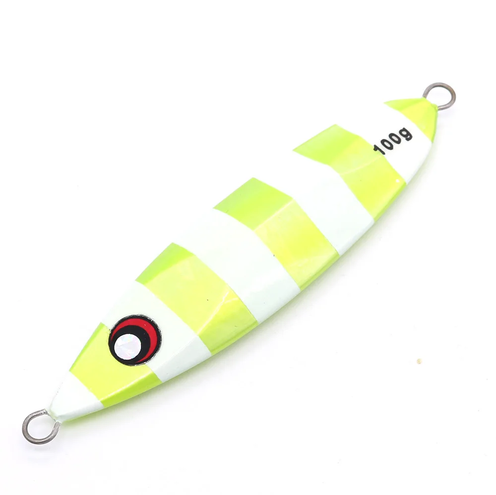 Castfun 60g 80g 100g 150g METAL SLUG Slow Pitch Metal Jigs GLow Saltwater Fishing Jigs Pesca Fishing Lures For Tuna