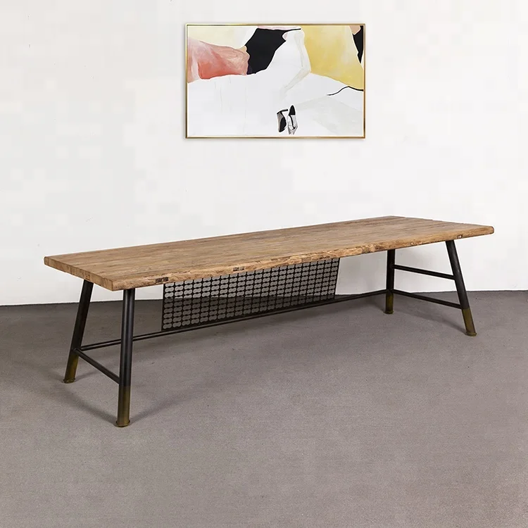 industrial vintage reclaimed recycled wooden work table