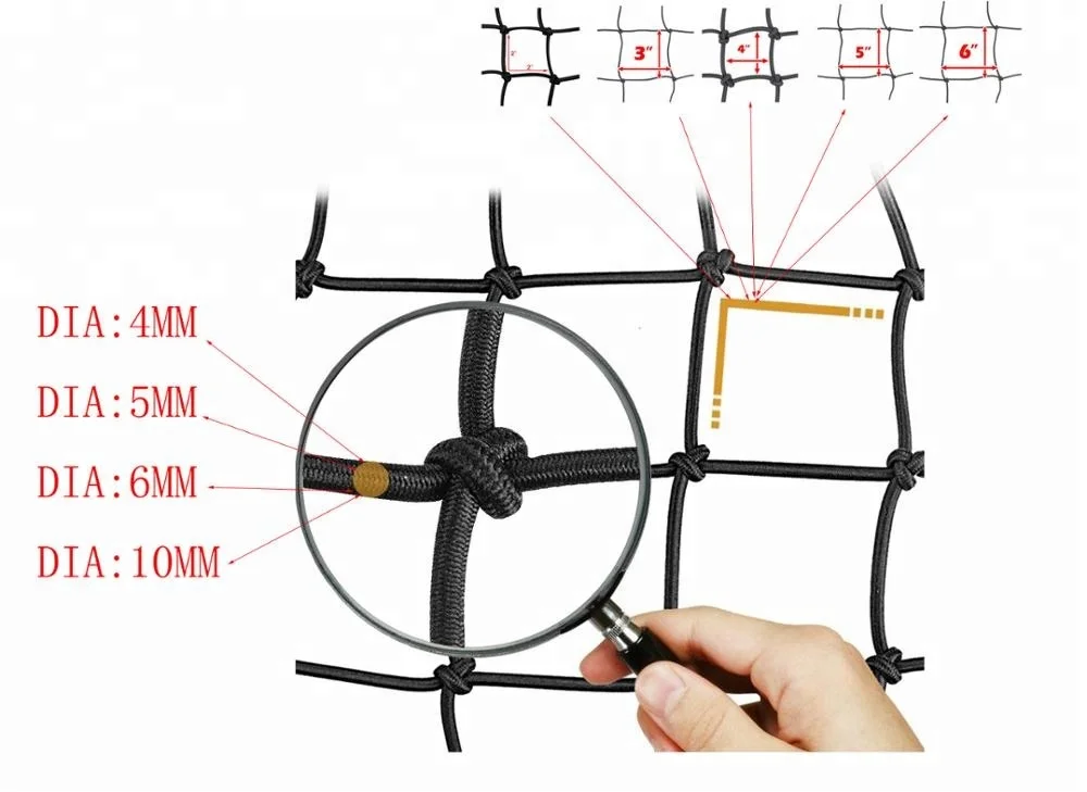 Car Trunk Truck Bed Motorcycle Auto Roof Stretching Elastic Webbing Wire Rope Bungee Cord Luggage Cargo Organizer Cover Mesh Net