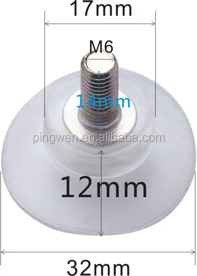 transparent wholesale plastic high quality threaded suction cap,suction cup with screw,rubber suction cup