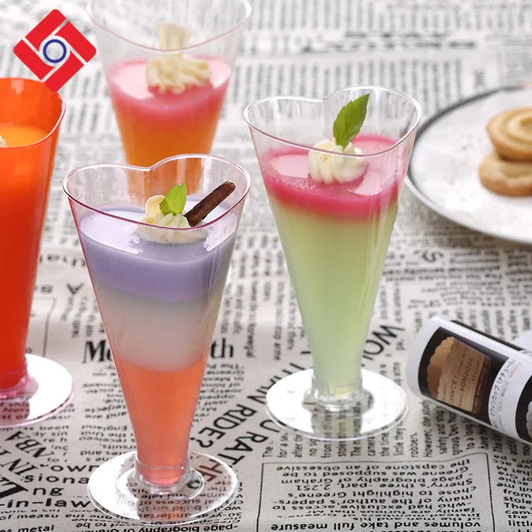 Wholesale Clear Disposable Fancy Long Stem Dessert Wine Glass,Plastic Champagne Flute Cups