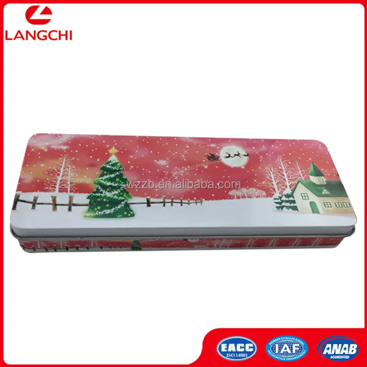 Customized Printed Colorful Rectangular Pencil Tin Box Tube ,Pen Tin Box