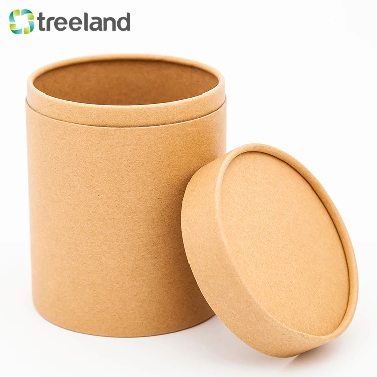Kraft Paper Box Packaging Round Shape Cylinder Cardboard Can