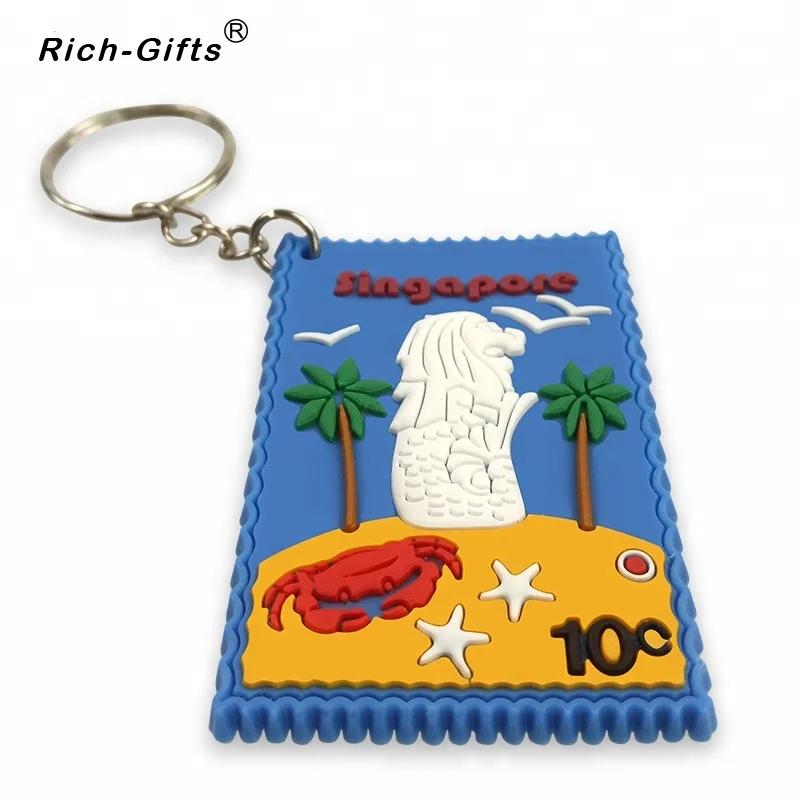 
Distinctive Cartoon Merlion Rubber Key Rings 